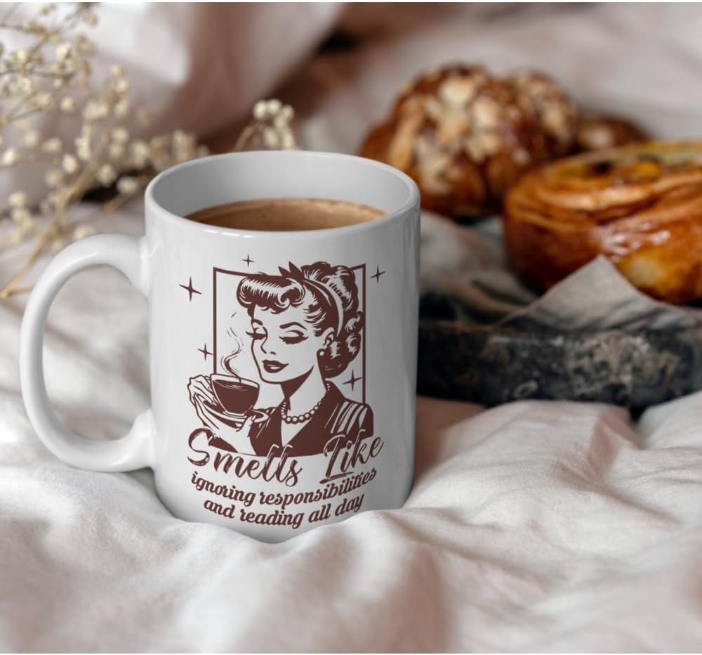 Book Lover Coffee Mug, 11oz Ceramic Novelty Mug for Book Lovers, Readers, Novelty Mug Gifts for Women, Birthday, Mother's Day, Christmas