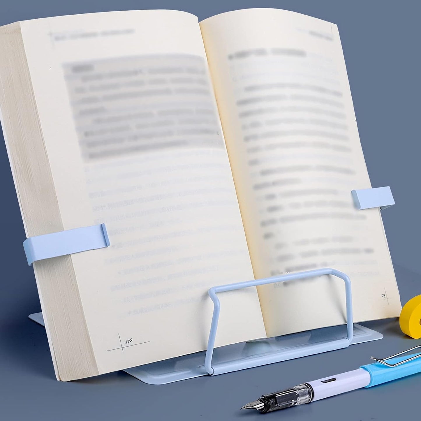 Book Stand Metal Desktop Book Stand Folding Cookbook Holder Adjustable Reading Rest Bookstand for Magazine Textbooks Tablet 8 x 6.5 x 7.5 inch (Color : Mug) (Mug)
