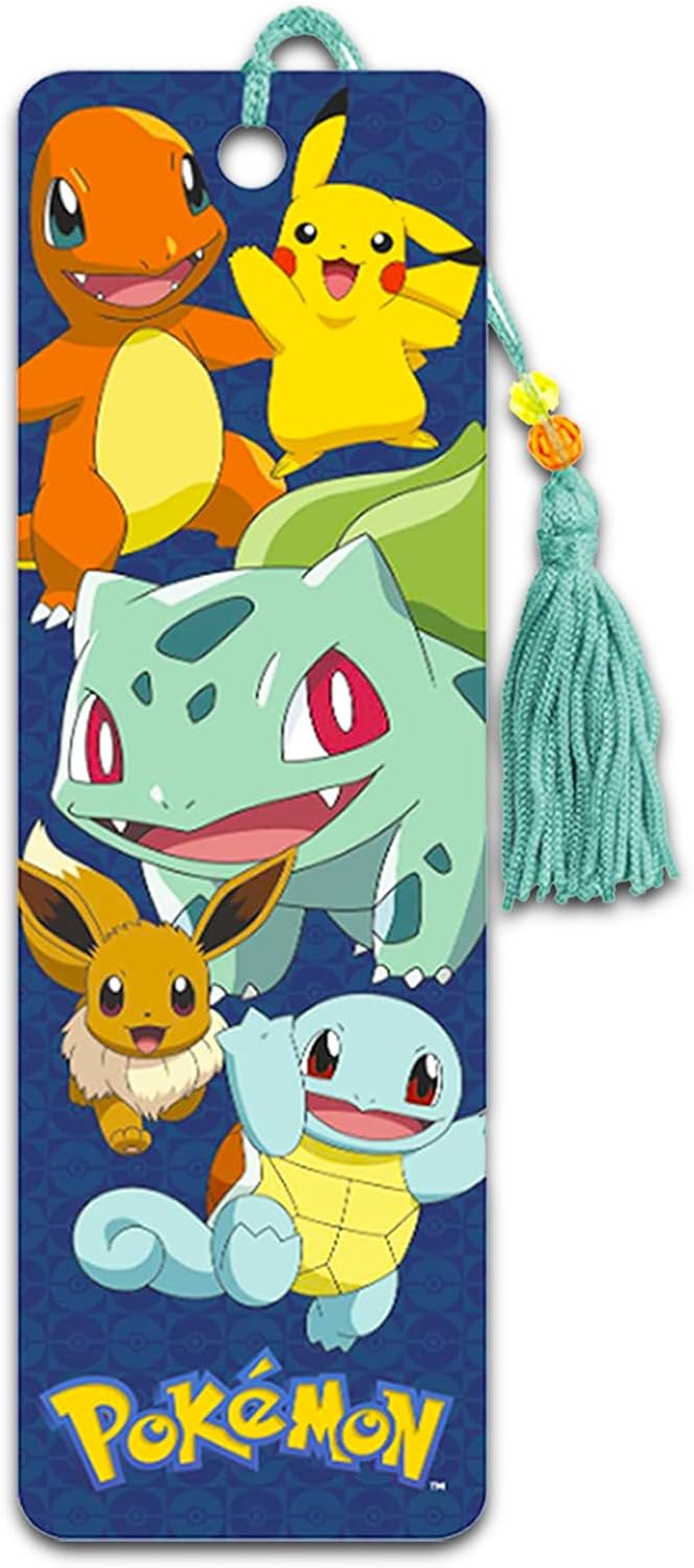Pokemon Bookmark Set - 3 Pc Bundle with Pokemon Book Marks for Kids Teens Adults with Pokemon Cards | Pokemon School Supplies for Boys Girls