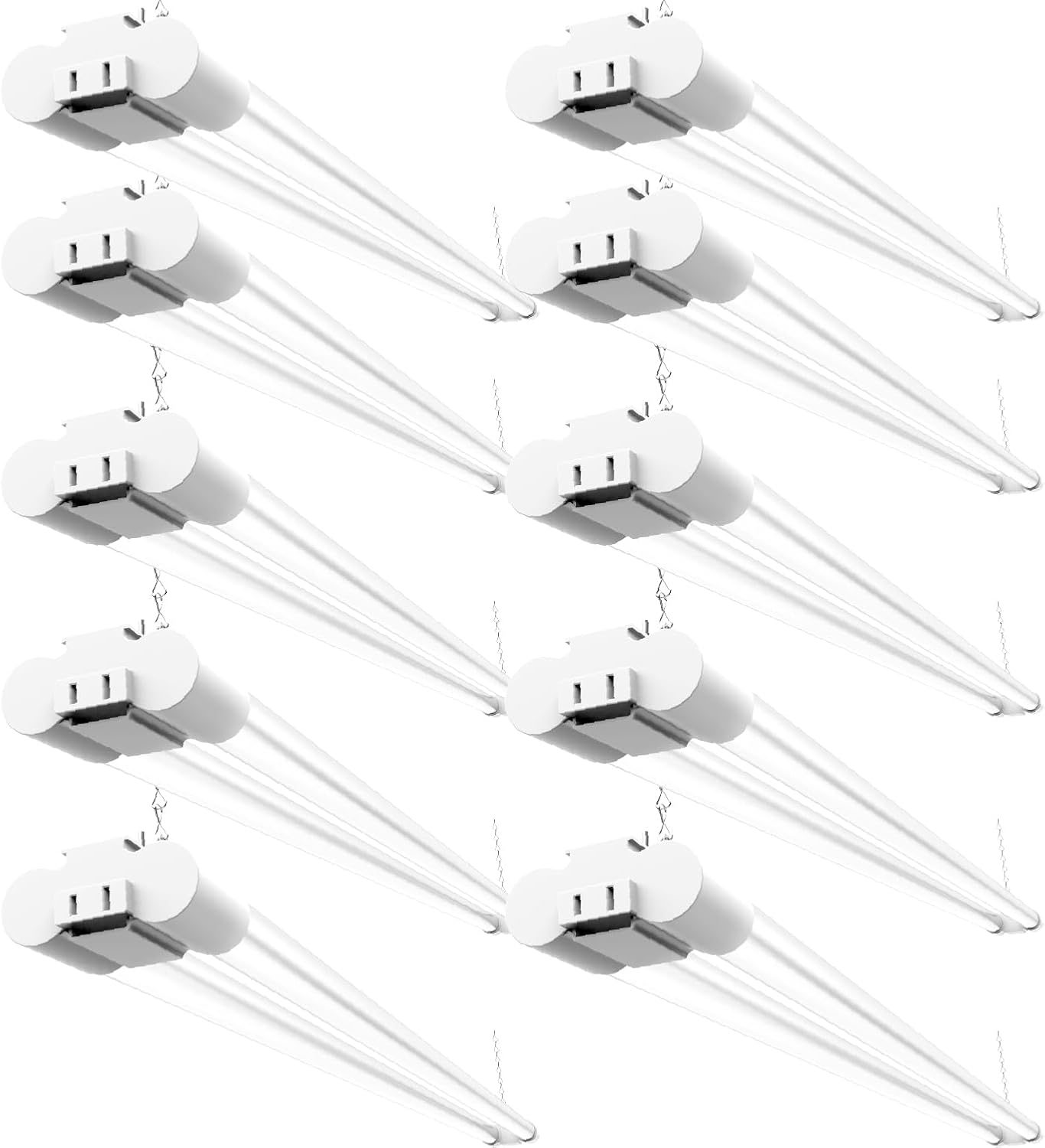Sunco 10 Pack LED Shop Lights for Workshop 4FT, Linkable Garage Lighting, 4500 LM, 40W (150W Equivalent), 5000K Daylight, Surface + Suspension Mount, 48 Inch Integrated Fixture, White