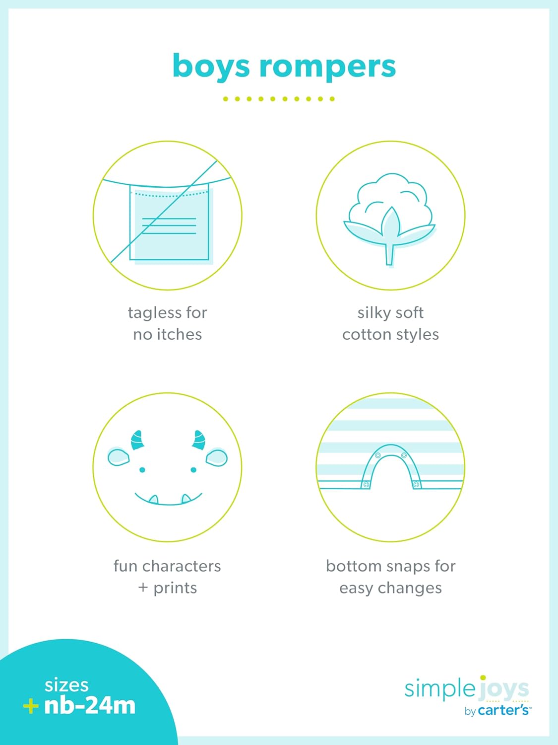 Simple Joys by Carter's Baby Boys' 3-pack Rompers