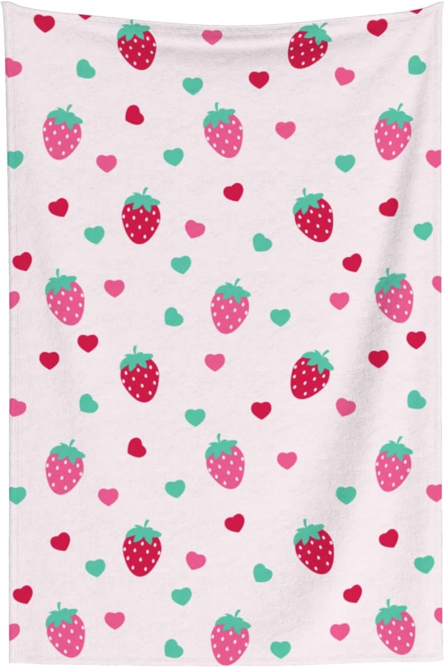 Strawberry Pink Girly Throw Blanket Super Soft Warm Bed Blankets for Couch Bedroom Sofa Office Car, All Season Cozy Flannel Plush Blanket for Girls Boys Adults, 60 X 40 Inch