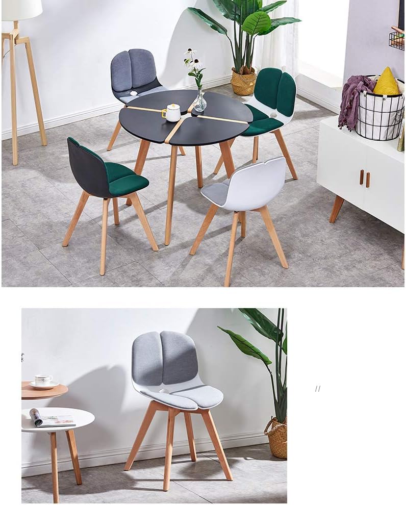 RXBFD Comfortable Chair Assembled Modern Style Dining Chair Mid Century Modern Side Chair, Lounge Plastic Chair with Upholstered, for Kitchen/Dining/Bedroom/Living Room Leisure Chair