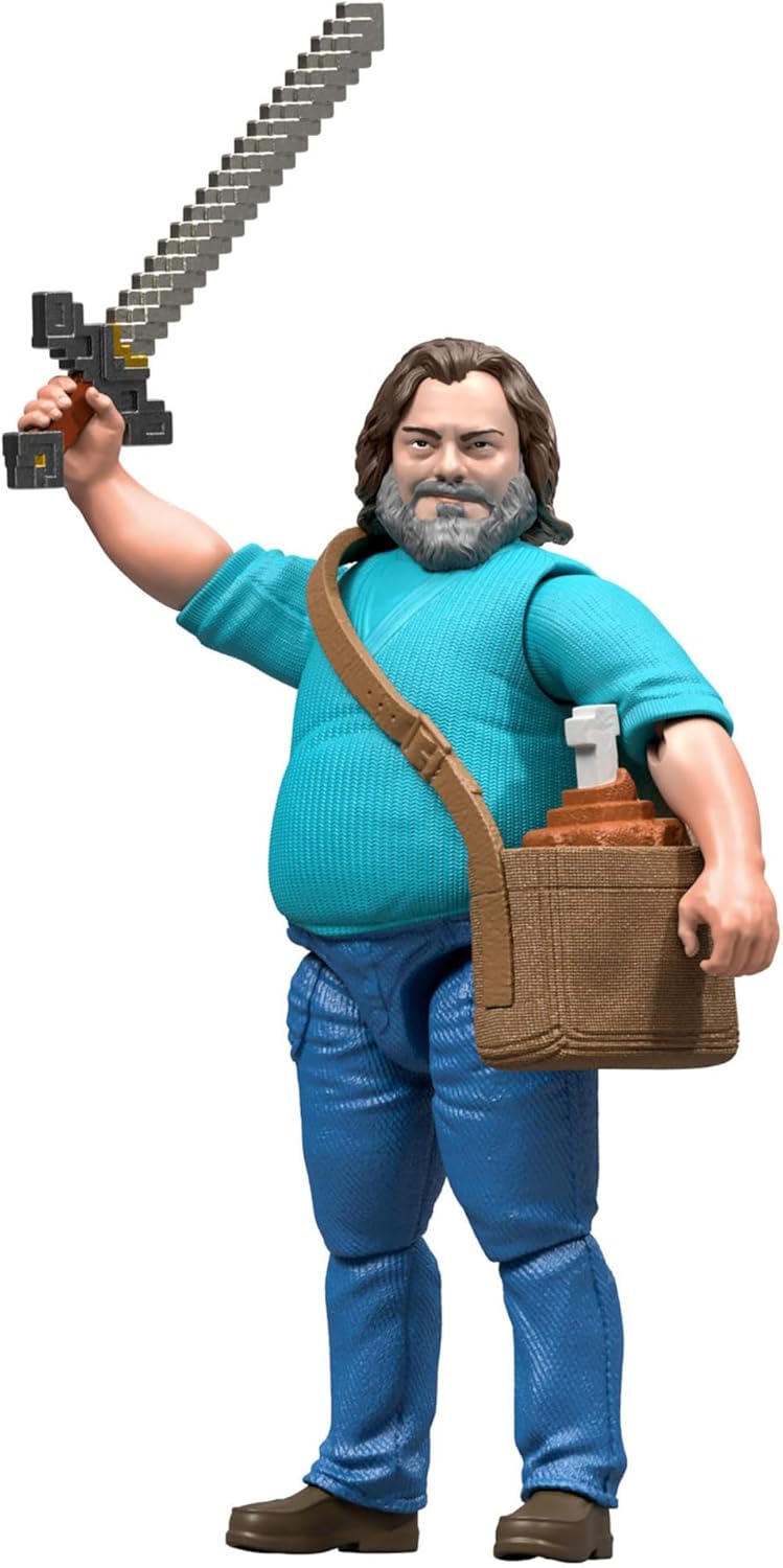 Mattel Minecraft Action Figure & Accessories Set, 4-inch Steve Posable Character Collectible Inspired by A Minecraft Movie