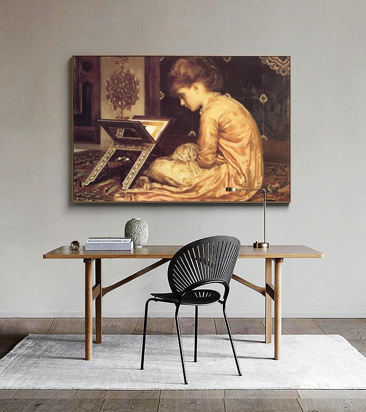 Frederic Leighton Study At A Reading Desk Poster Retro Character Poster Historical And Cultural Illustration Modern Home Decor Suitable for Bedroom Living Room Office Wall Decor