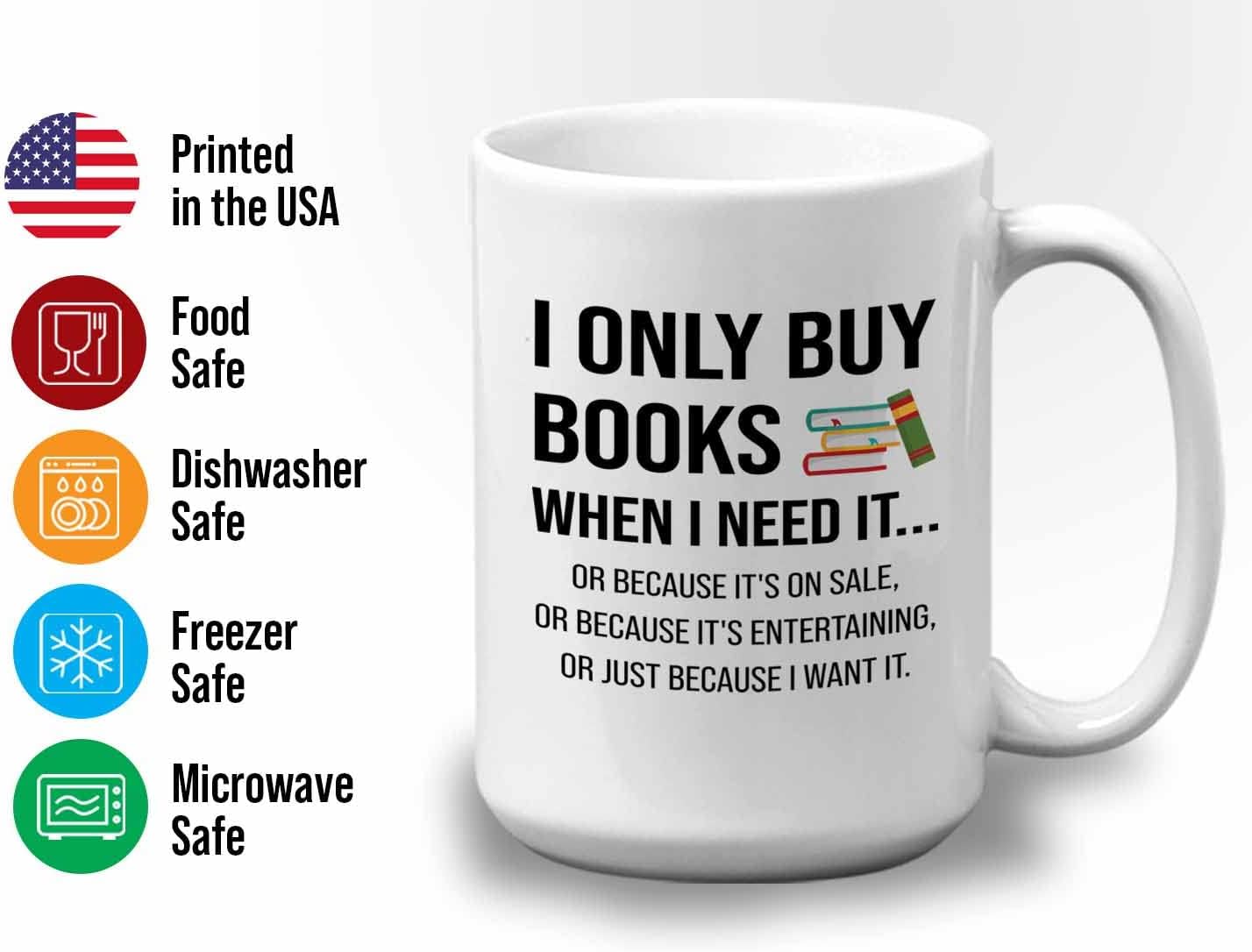 Bubble Hugs Book lovers Coffee Mug 15oz White - Only Buy Books - Author Writer Library Library Editor Introvert Book Lovers Cat Lover Chill Relax Bookworm Reading