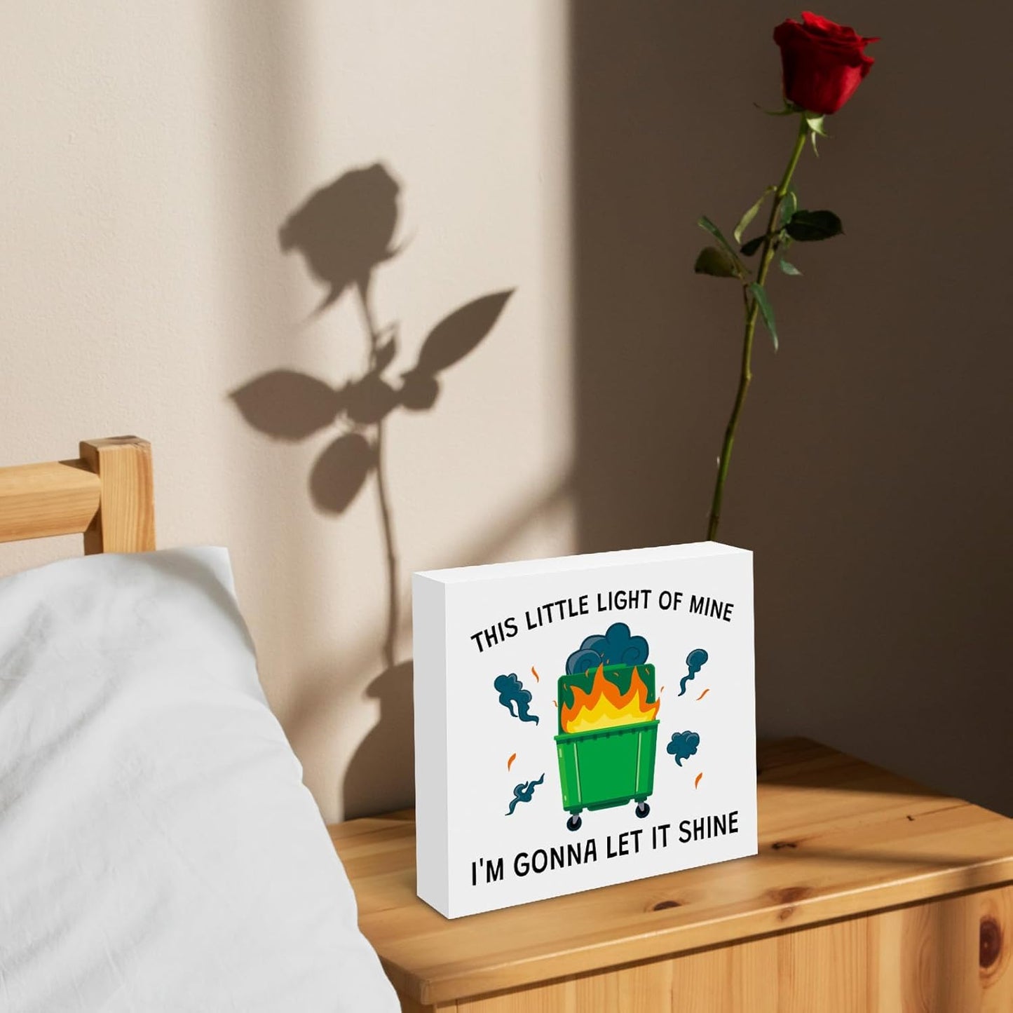 Funny Office Gifts for Women Men Boss Leader Coworkers Inspirational Wooden Sign Employee Appreciation Gift Dumpster Firefighter Boss's Day Gifts Encouragement Decor for Home Office Bedroom