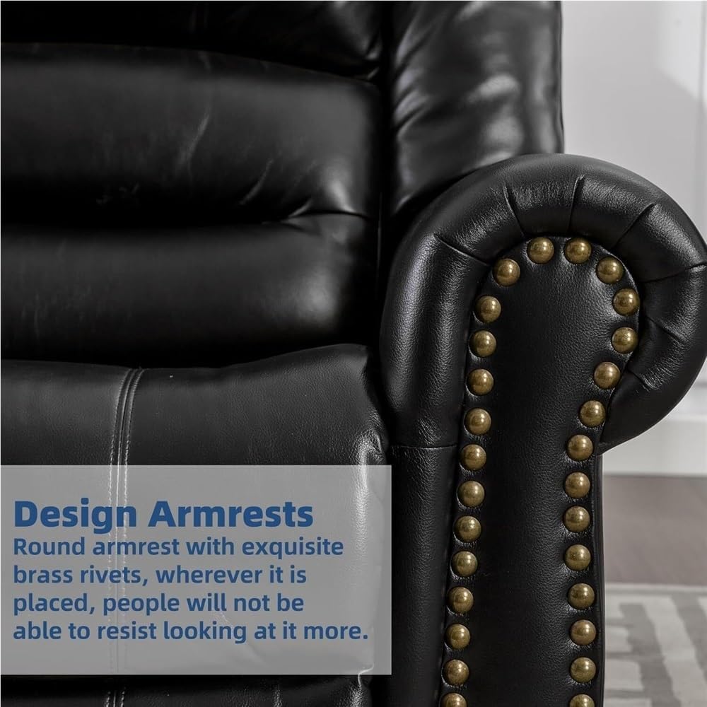 Manual Swivel Rocker Recliner with Heat & Massage – Modern Reclining Lounge Chair with USB Charging, Side Storage Pockets, Smooth Gliding Motion, Ideal for Living Room, Nursery, and Reading Nook