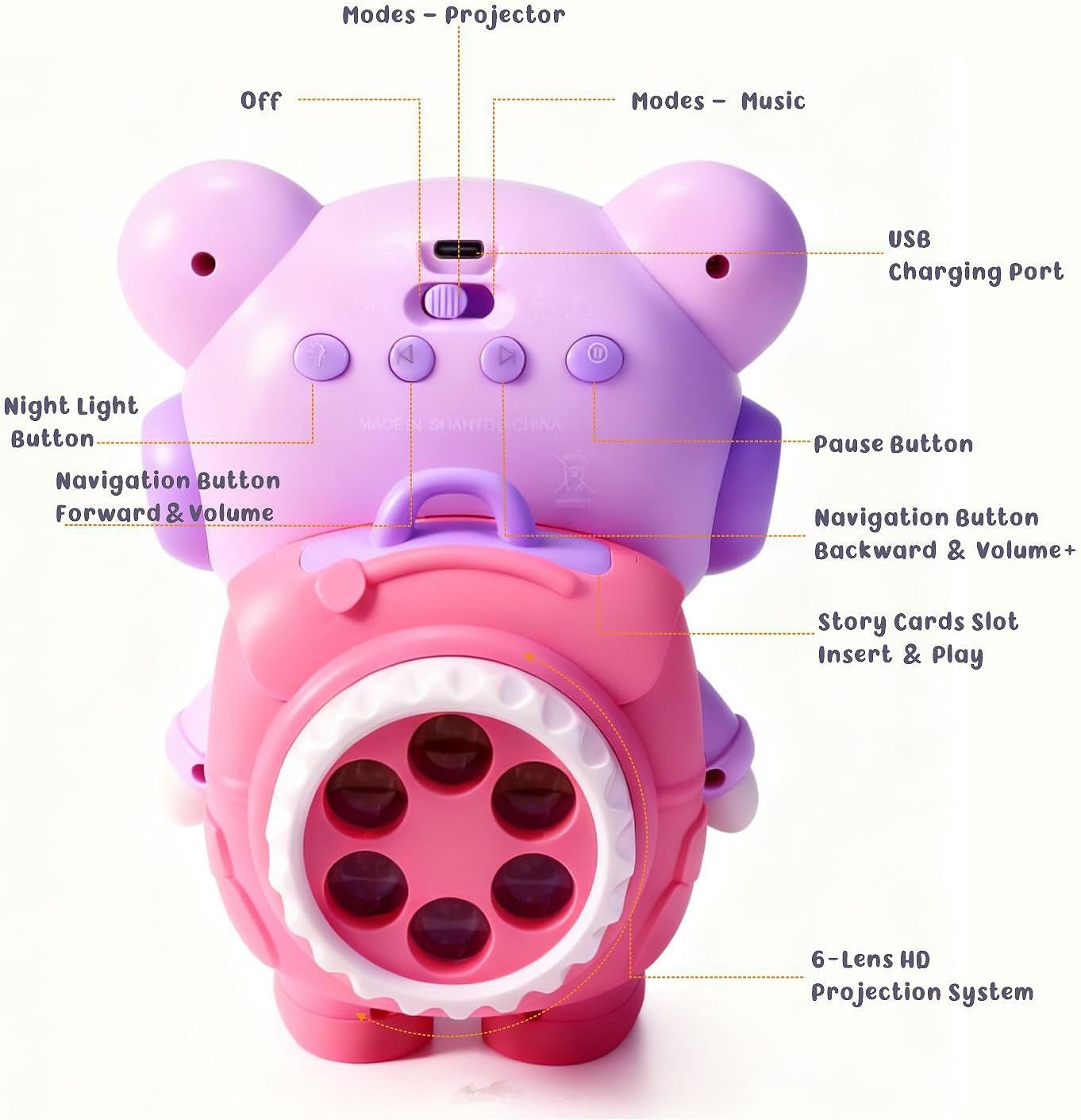 Story Projector for Kids – Bedtime Storytelling Projector with Clear Images & Adjustable Sound,Durable Early Learning Storybook Toy, Soft Night Light, Birthday Gifts for Boys & Girls Ages 2–6