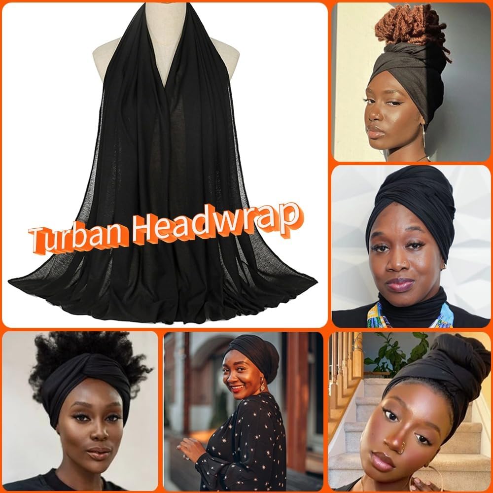 Head Wraps for Black Women Stretch Headwraps Large Hair Wraps Hijab Scarves for Muslim Head Scarf Turban Headbands
