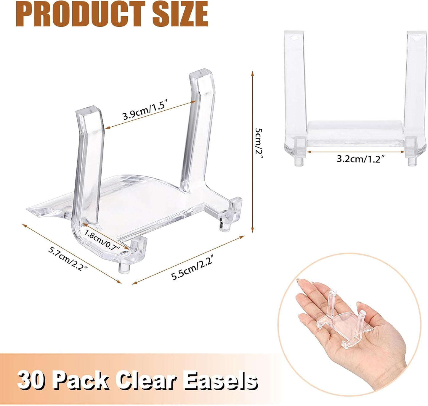 BTSKY 30 PCS Clear Acrylic CD Holders, CD/DVD Display Rack, CD Storage Rack Organizer Stand Acrylic Easel Stand for Display CD, DVD, Album Practical CD Racks for Media Shelf (Not include CD)