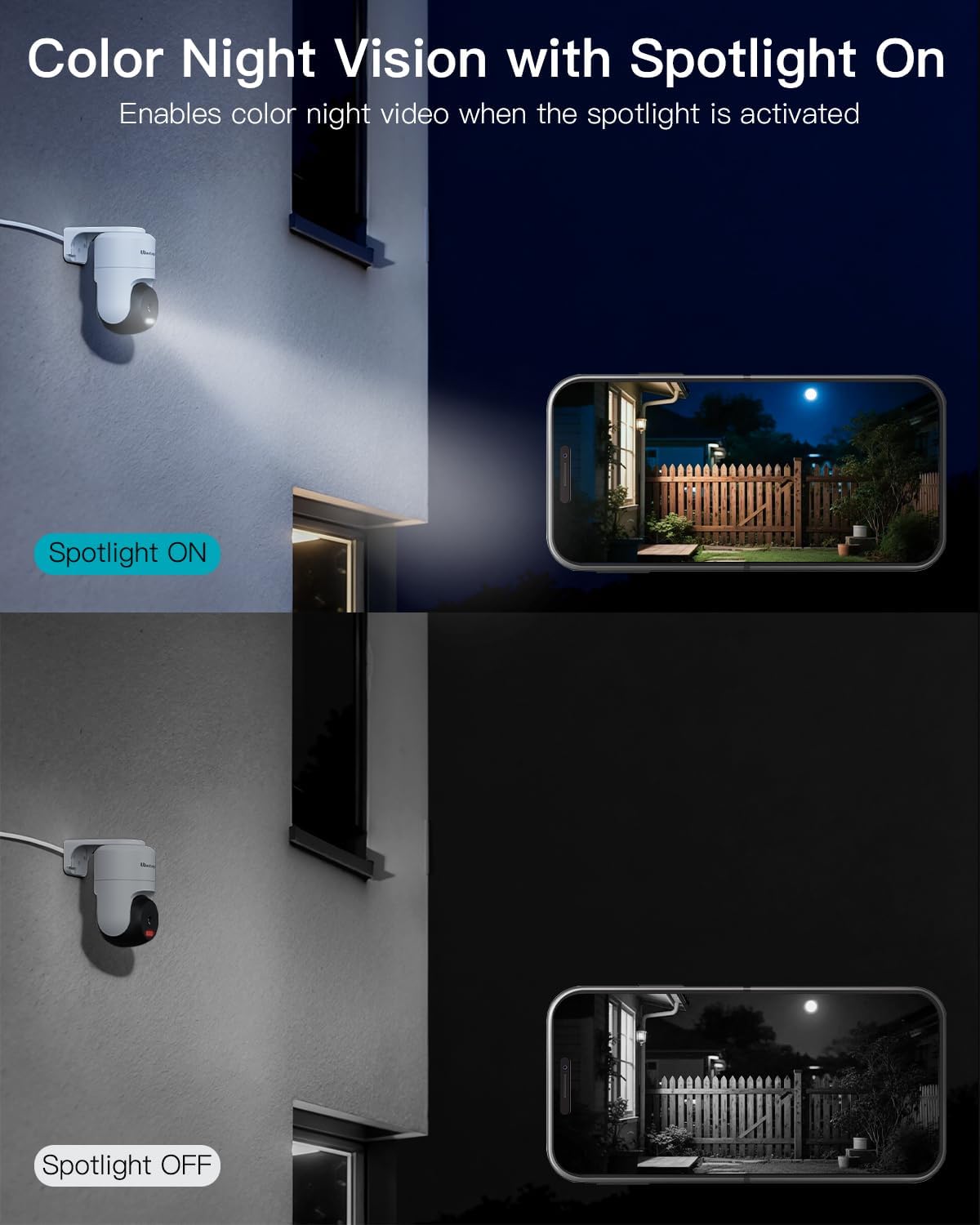 VIMTAG Pan/Tilt Outdoor Security Camera, 2.5K 4MP WiFi Home CCTV Camera, 360° View & Motion Tracking, Color Night Vision, 2-Way Audio, AI Detection Alarm, IP66, Cloud & SD Card Storage, Works w/Alexa