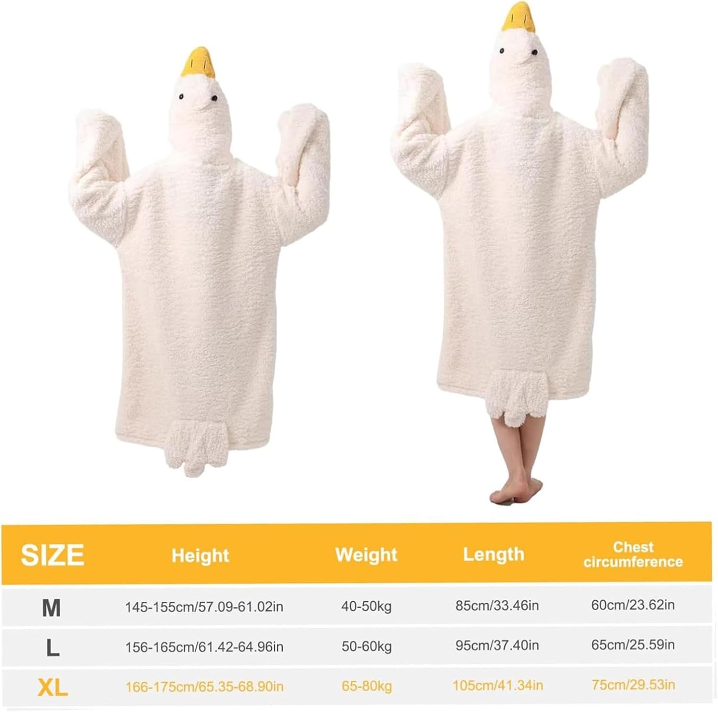 Wearable Blanket - Geese Shape Oversized Hoodie Sweatshirt, Ultra Soft Warming Pajama Wrap with Plush Lined Interior Giant