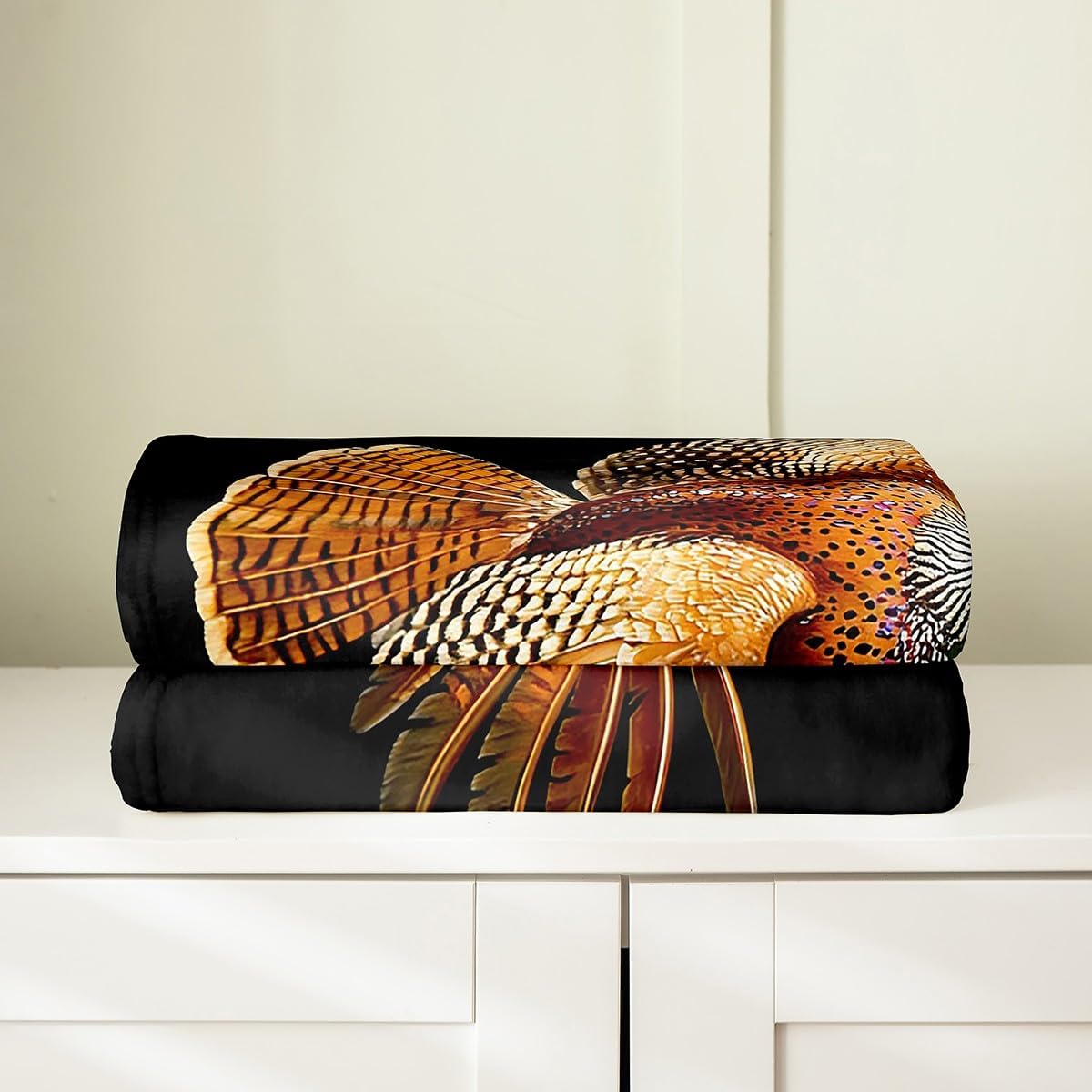 Feelyou Pheasant Printed Flannel Fleece Throw Blanket Twin 60"x80" Anlter Hunting Fuzzy Blanket Boys Girls Nature Wildlife Plush Blanket Rustic Cabin Country Farmhouse Animal All Season Bed Blanket