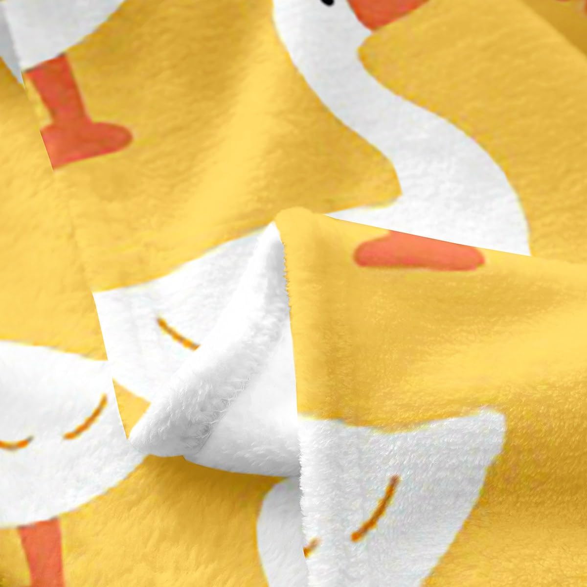 Erosebridal Farmhouse Animal Bed Blanket for Kids Child,White Yellow Goose Throw Blanket Baby 30x40 inch,Cartoon Duck Doodle Fleece Blanket,Rustic Wild Pet Flannel Blanket Living Room Decor