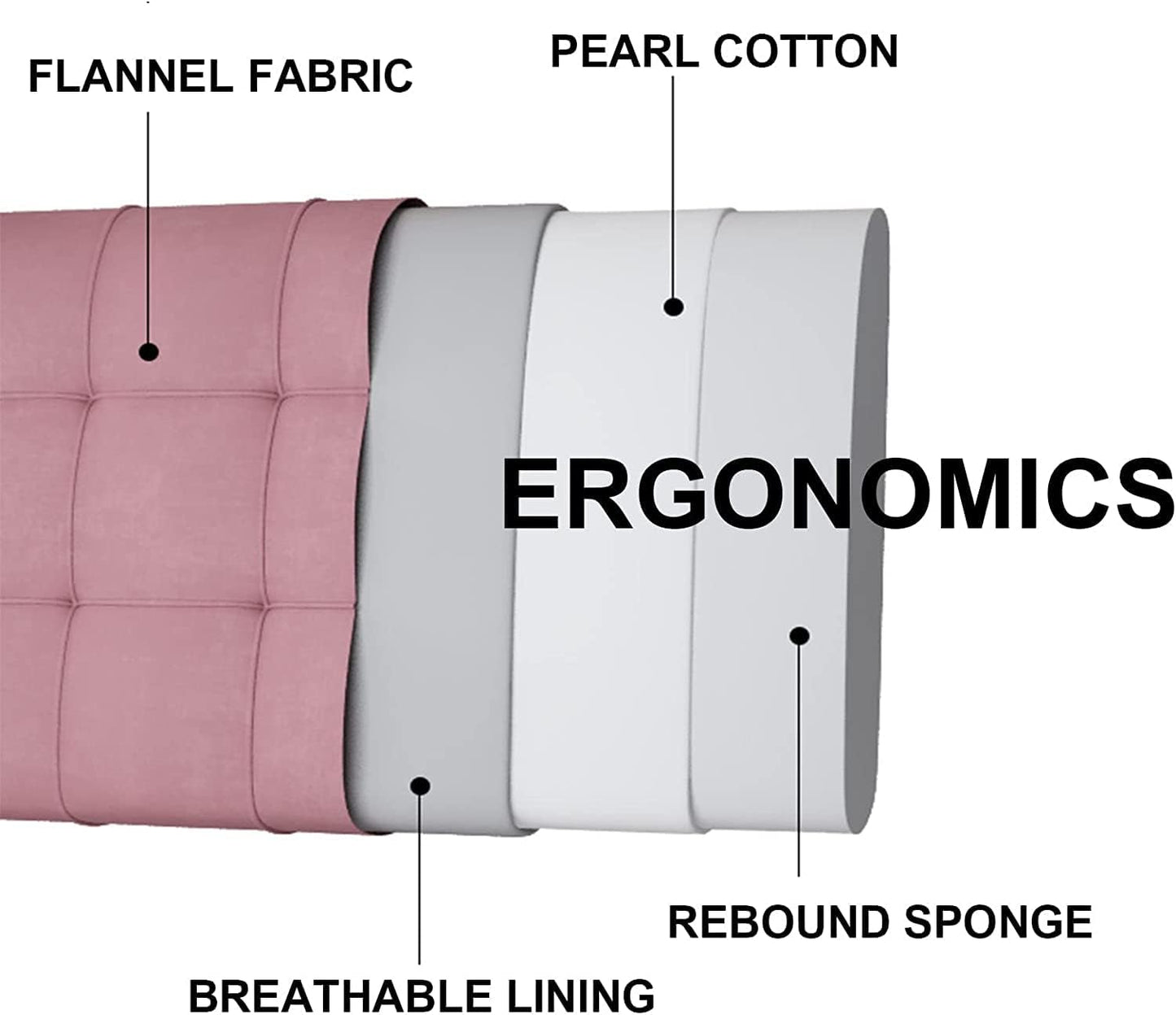 Reading Pillow Flannel Bedside Cushion Bed Backrest Cushion Upholstered Wedge Cushions Lumbar Pad Double Bedroom(Size:No headboard 74.8"/190cm,Color:A)