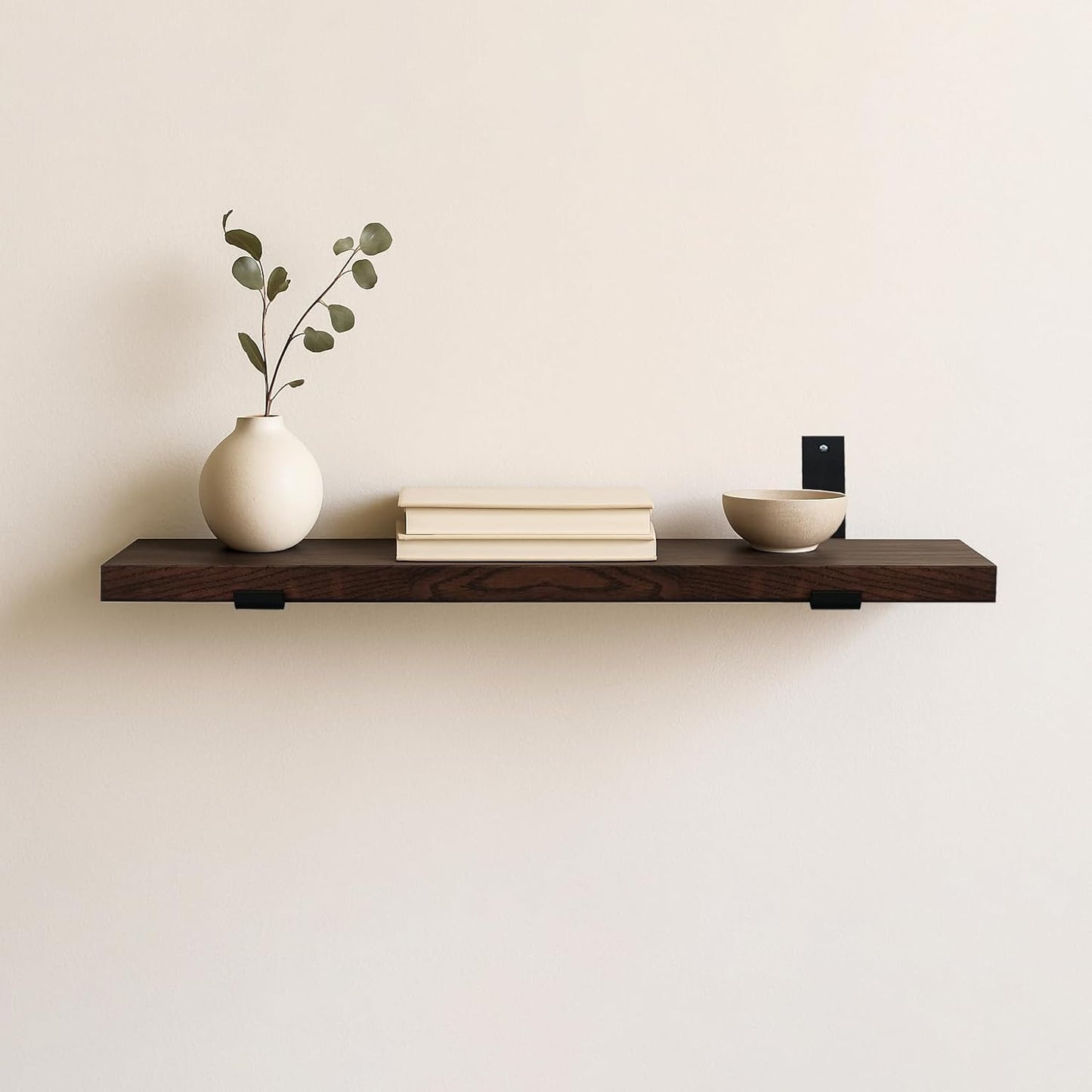 Floating Wall Shelf — USA Grown Solid Hardwood, Dark Oak, 36×7.5×1.5 in