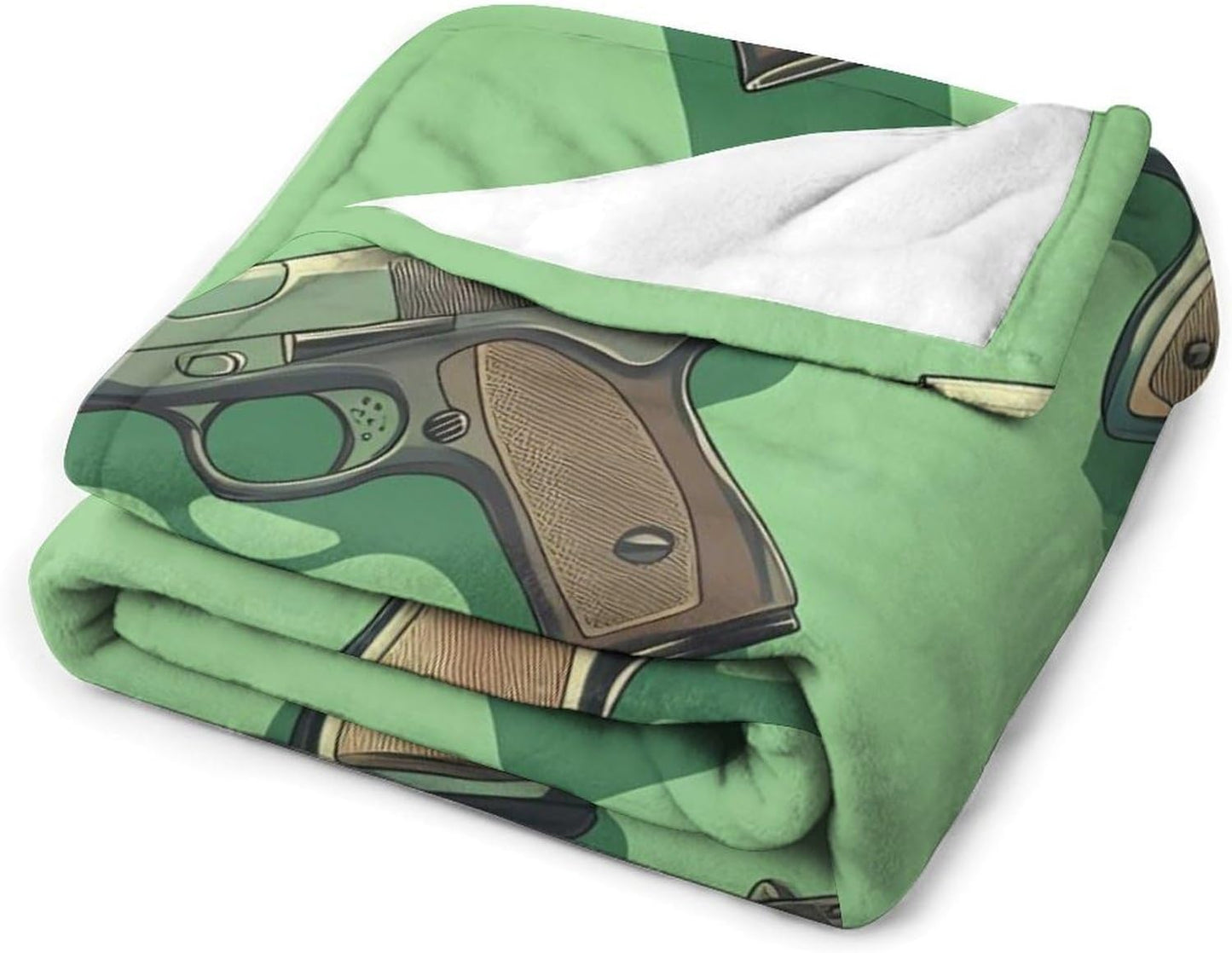 Guns Print Throw Blanket for Couch Bed Plush Cozy Fuzzy Flannel Blanket for All Season 40"x50"
