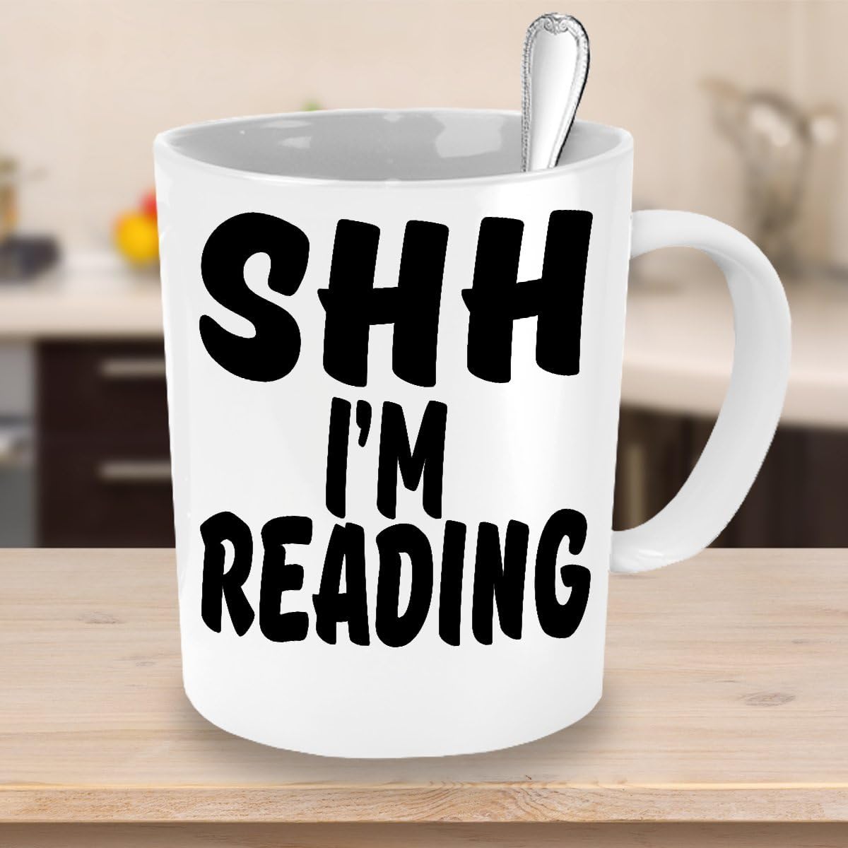 SHH I'M READING MUG ~ Book lover -I love hot girls - Book lover gift -reading quote - funny love to read - mug if you can read this - librarian gifts White coffee Tea Cup 11 Oz