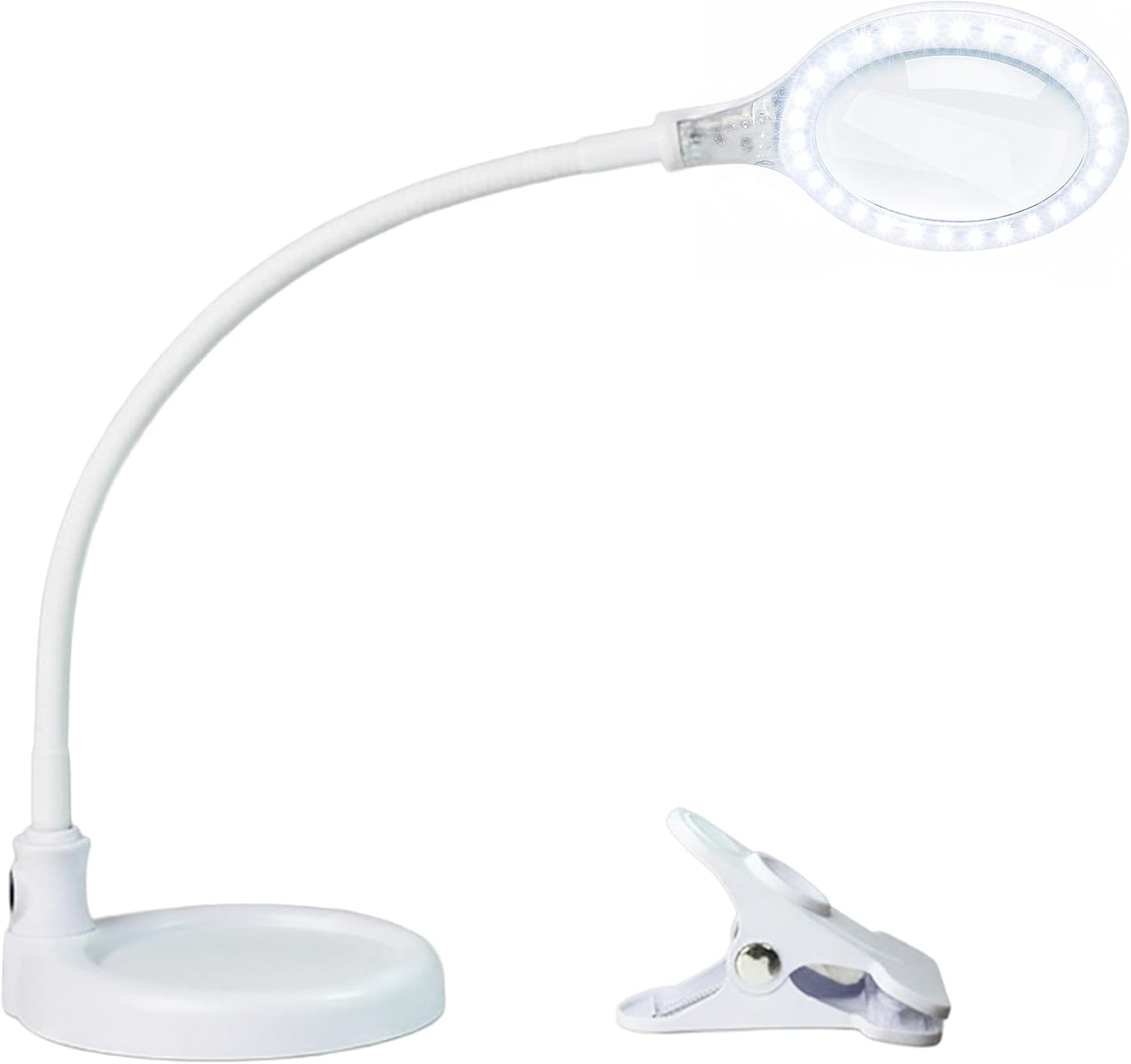 Brightech LightView Pro Flex 2 in 1 Magnifying Desk Lamp, 2.25x Light Magnifier, Adjustable Magnifying Glass with Light for Crafts, Reading, Close Work