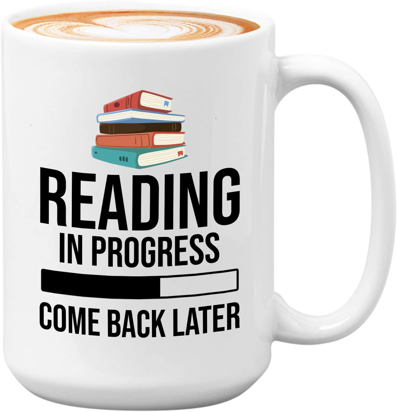 Book Lover Coffee Mug 15oz White - Reading in - Literary librarian Literature Bookworm Historian Public Library Curator Bibliophile Bibliolater