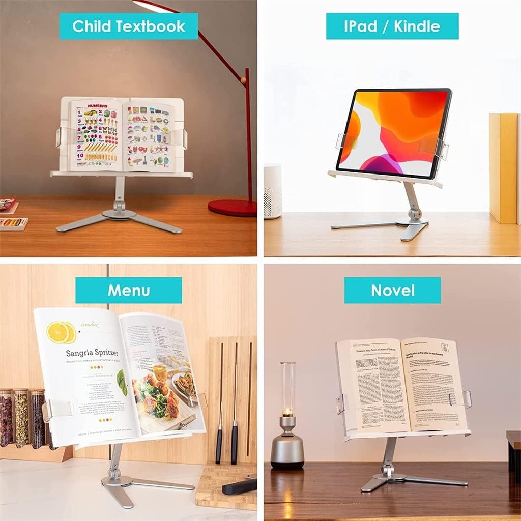 Foldable Reading Book Stand Cookbook Holder Desktop Adjustable Height&Angle Bracket