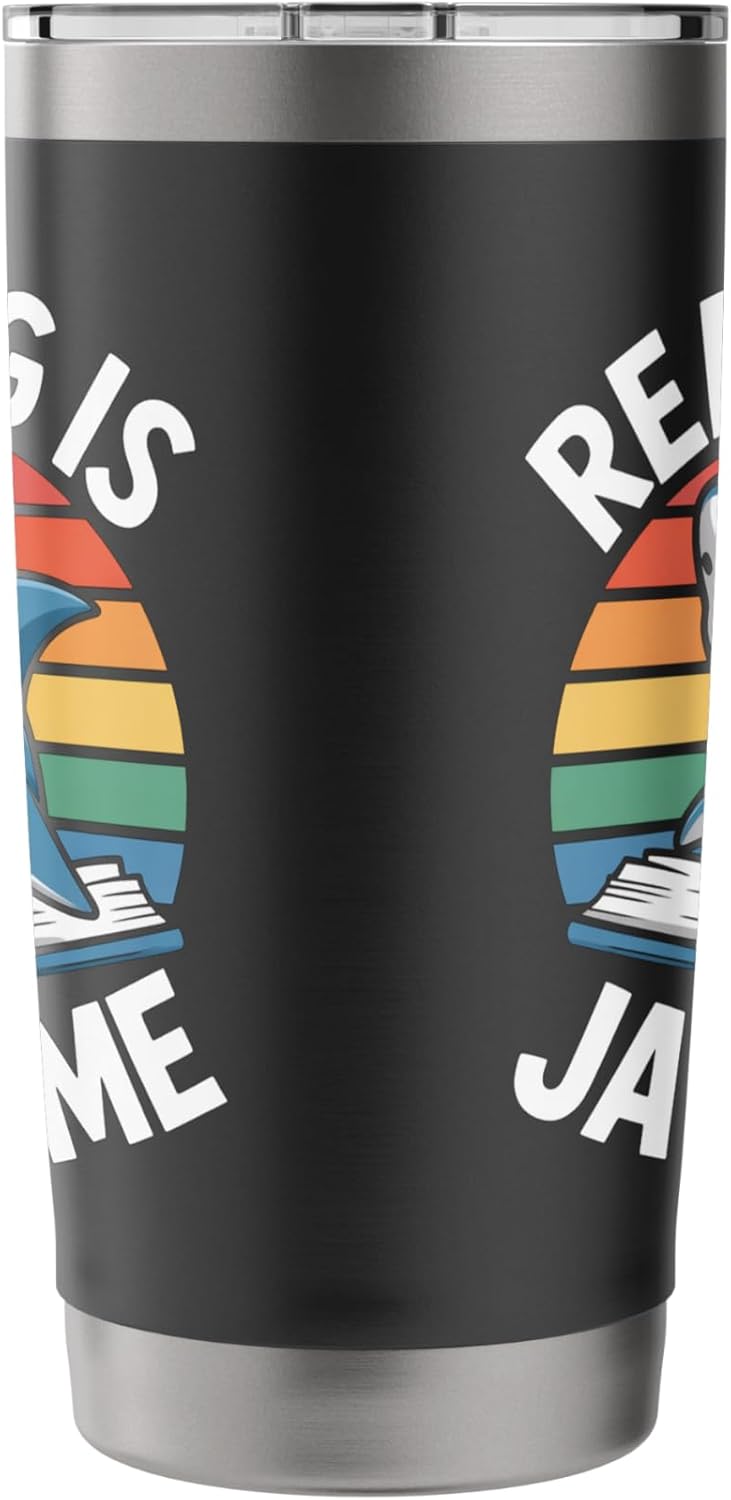 Reading Is Jawsome Shark reading Stainless Steel Insulated Tumbler