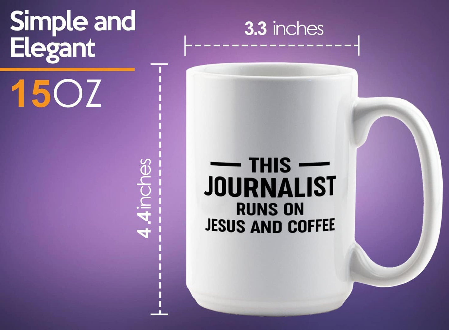 Journalist Coffee Mug 15oz White -This Journalist Runs On - Reading Lover Book Club Gift Author Appreciation Writer Journalism Novelist Scriptwriter