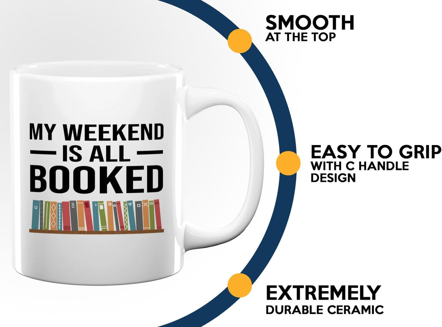 Book Lover Coffee Mug 11oz White -All Booked - Gift For Poets Bookish People Bibliophile Librarian Book Club Reader