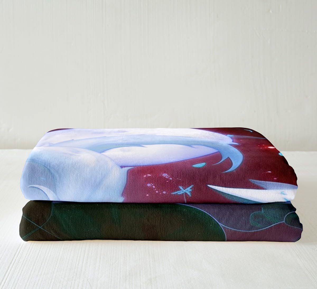 Japanese Ukiyoe Throw Blanket,Fox Cherry Blossom Fleece Blanket,Kids Boys Adults Girls Room Decor,Moon Night Starry Sky Fuzzy Blanket Exotic Animals Romantic Sherpa Blanket,for Chair/Sofa,40"×50"