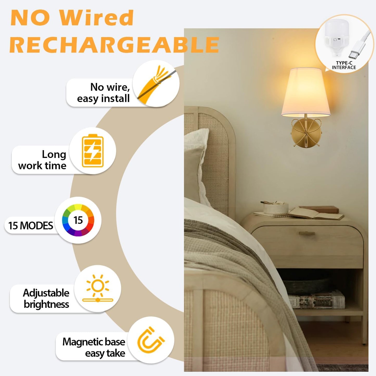 PASSICA DECOR Bow Wireless Battery Operated Wall Sconce Set of 2, Rechargeable Dimmable LED Lights with 15 Colors, Timer, Remote Control,Bow Lamp for Girls Rooms,Bedroom Living Room
