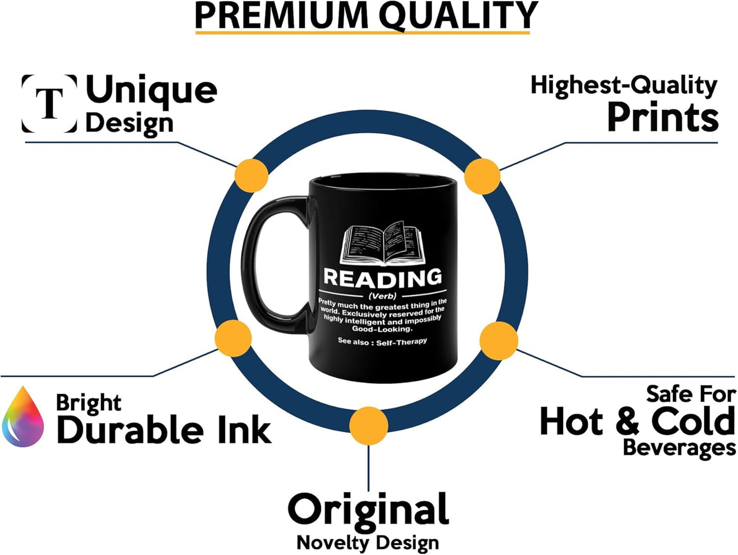Book Lover Coffee Mug 11oz Black -Reading Definition - Sports court Team Indivdiual partner Book Lover