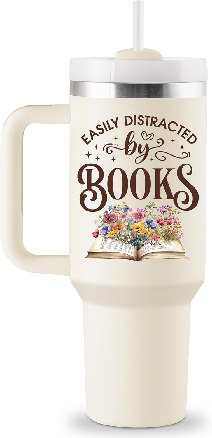 Book Lovers Gifts for women - 40 oz Tumbler with Lid & Straw - Bookish Gifts for Readers Book Club Gift Books Themed Reading Gift for Librarian - Insulated Travel Cup 40oz