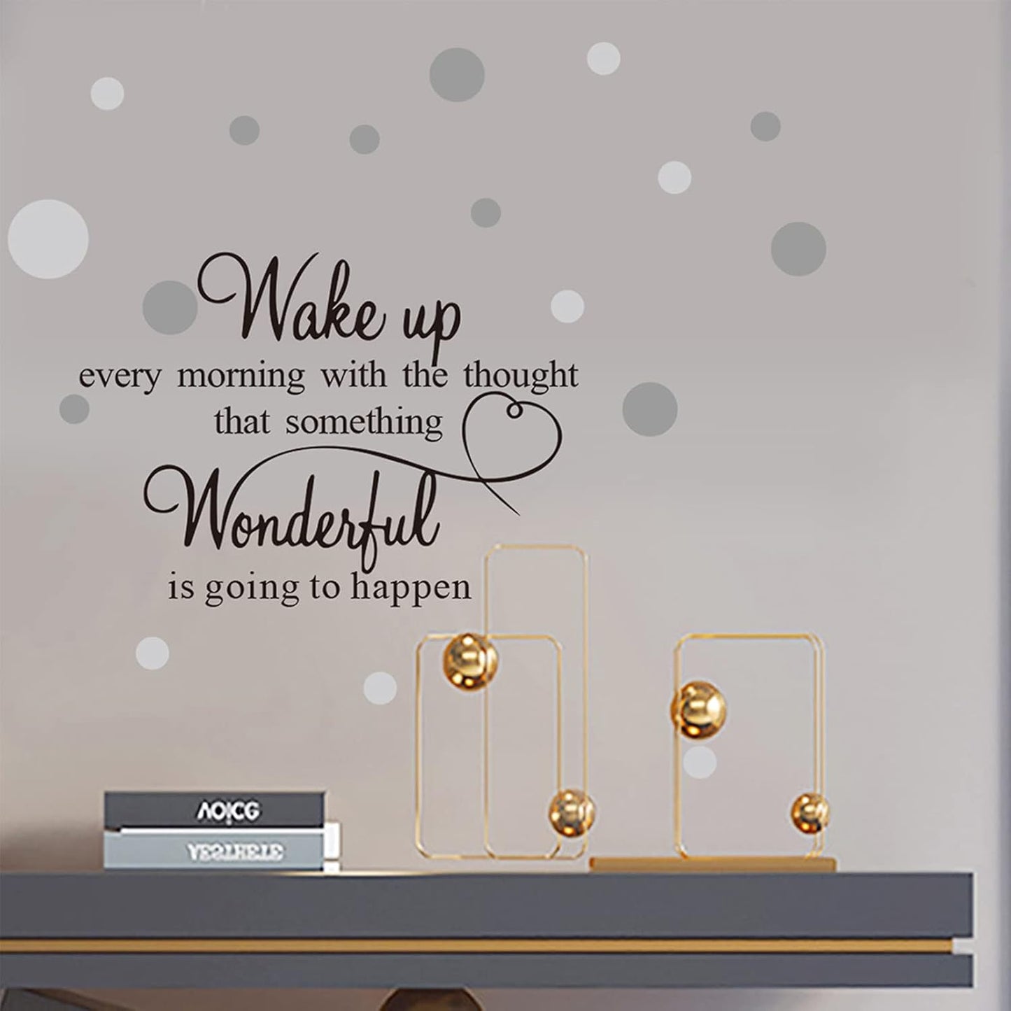 COKOYY Motivational Art Quotes Wall Decals, Inspirational Sayings Words with Dots, Vinyl Letters, Removable DIY Sign Wall Mural for Bedroom, Living Room, Home Decoration