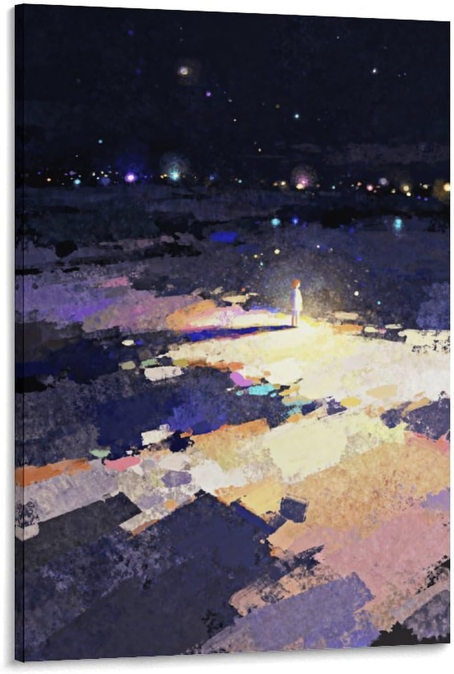 The World of Loneliness - 3 Oil Painting Print, Loneliness Wall Art, Moody Aesthetic Painting, Suitable for Reading Nook, Living Room, Bedroom Frame-style 08x12inch(20x30cm)