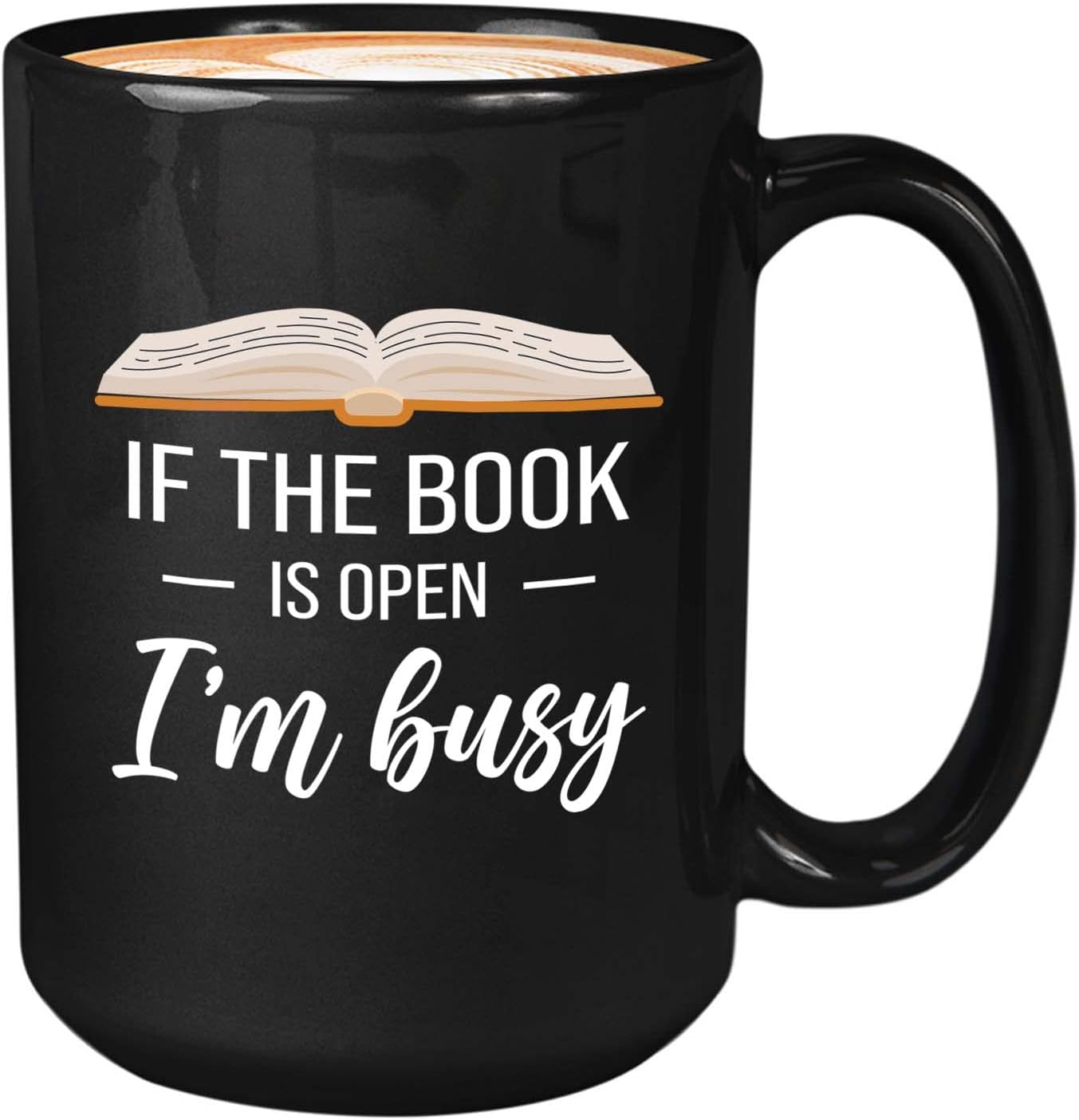 Bubble Hugs Book lovers Coffee Mug 15oz Black - If Book Open - Author Writer Library Library Editor Introvert Lovers Cat Chill Relax Bookworm Reading