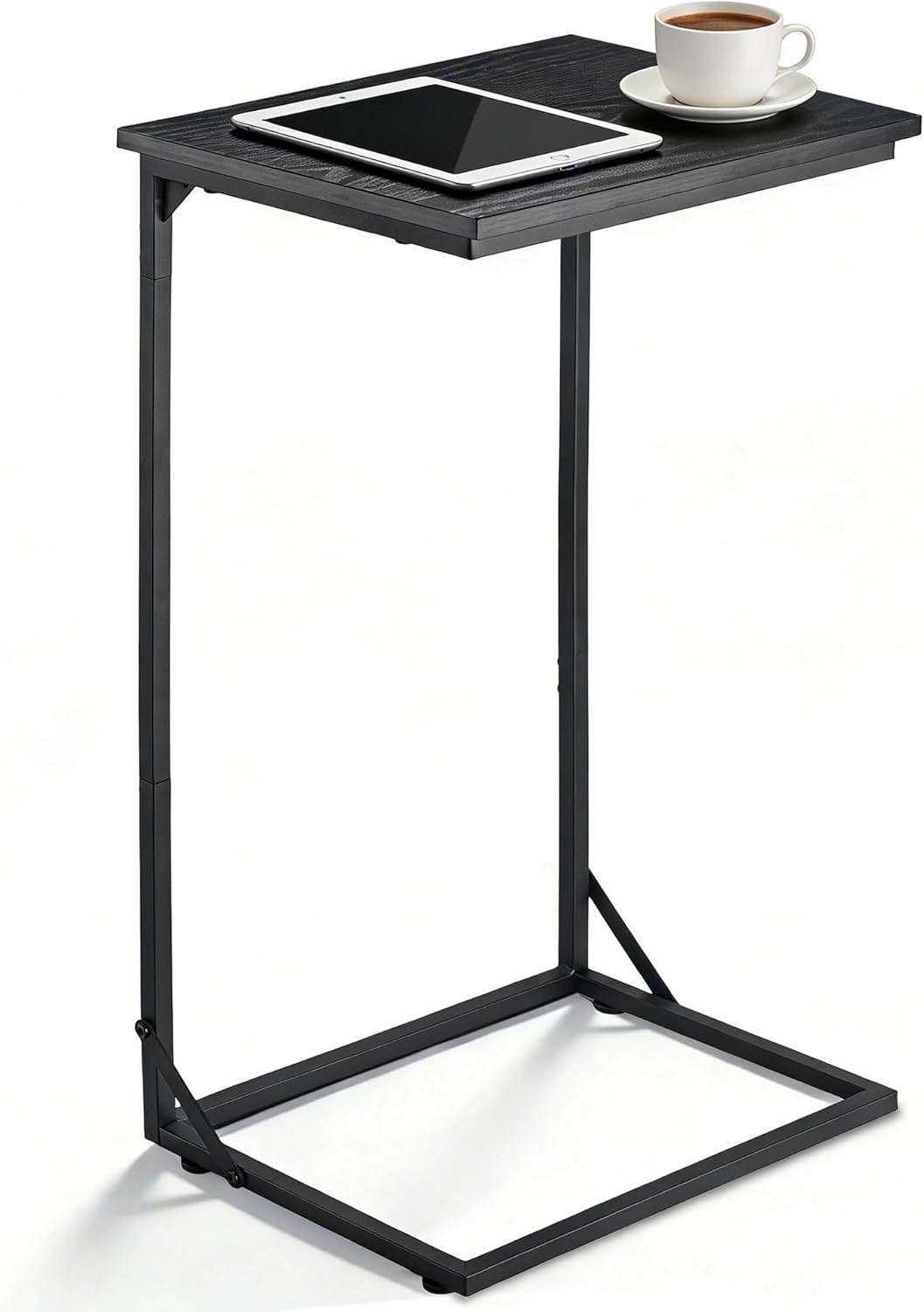 C-Shaped End Table — Slide-Under Sofa, for Laptop / Coffee / Snacks, Easy Assembly, Modern Design
