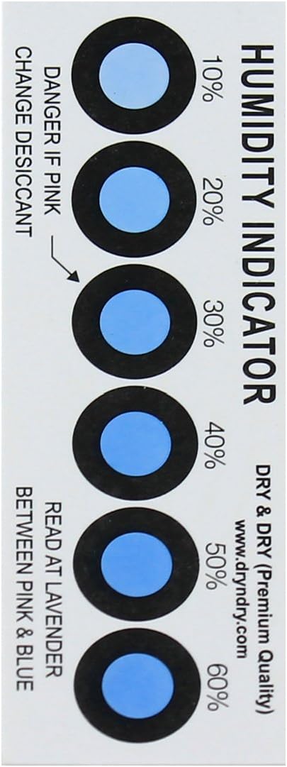 Premium Humidity Indicator Cards 20 Pack(Reusable) - 10-60% 6 Spot(20 Cards)