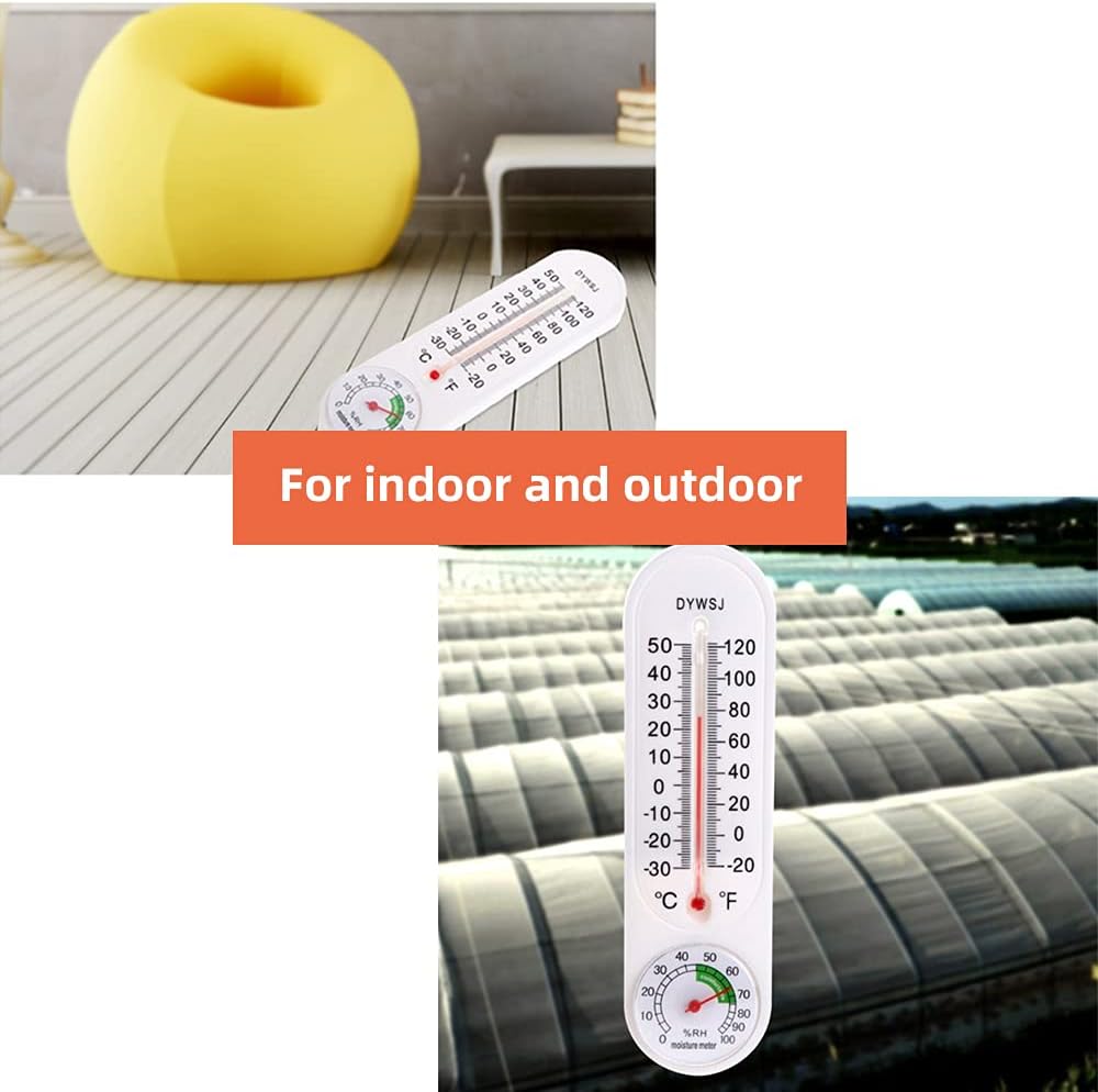 ZJchao Vertical Thermometer, Humidity Meter with Celsius and Fahrenheit for Greenhouse, Office, Labs, Nursery and More