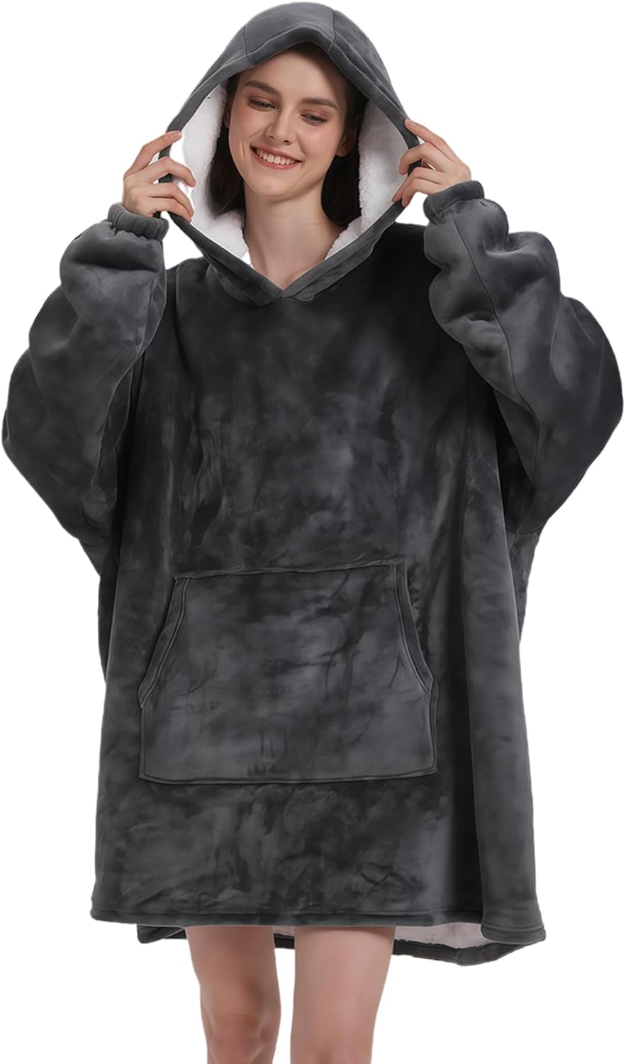Wearable Blanket Hoodie, Men Women Soft Flannel with oversized Pocket Christmas Halloween Cozy Lounge Wear