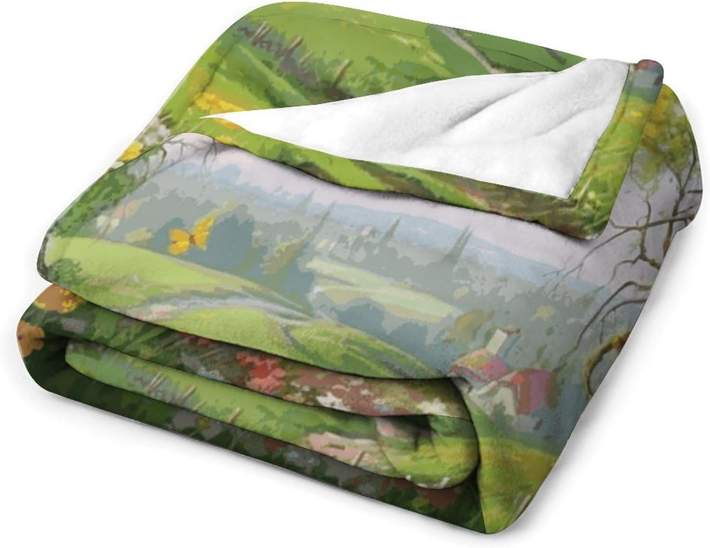Spring Landscape Blanket Super Soft Lightweight Throw Blanket Cute Cozy Warm Bed Blanket Decorative Fuzzy Blanket All-Season Home Decor Gift for Sofa Couch Living Room 40"*50" （100 * 130cm）