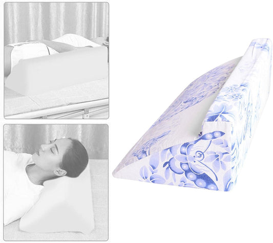 Adjustable Wedge Pillow for Back and Leg Support | Post Surgery Leg Elevation Pillow | Ankle Support Wedge Pillow for Reading and Snoring | Washable Cover | - Blue