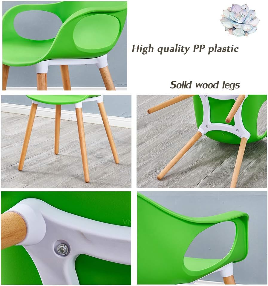 Comfortable Chair Mid-Century Modern Kitchen and Dining Room Arm Chair with Natural Wood Legs, Ergonomically designed comfort curve, for Living Room/Cafe/Lounge /Study Room/Dining Room/Pub Leisure C