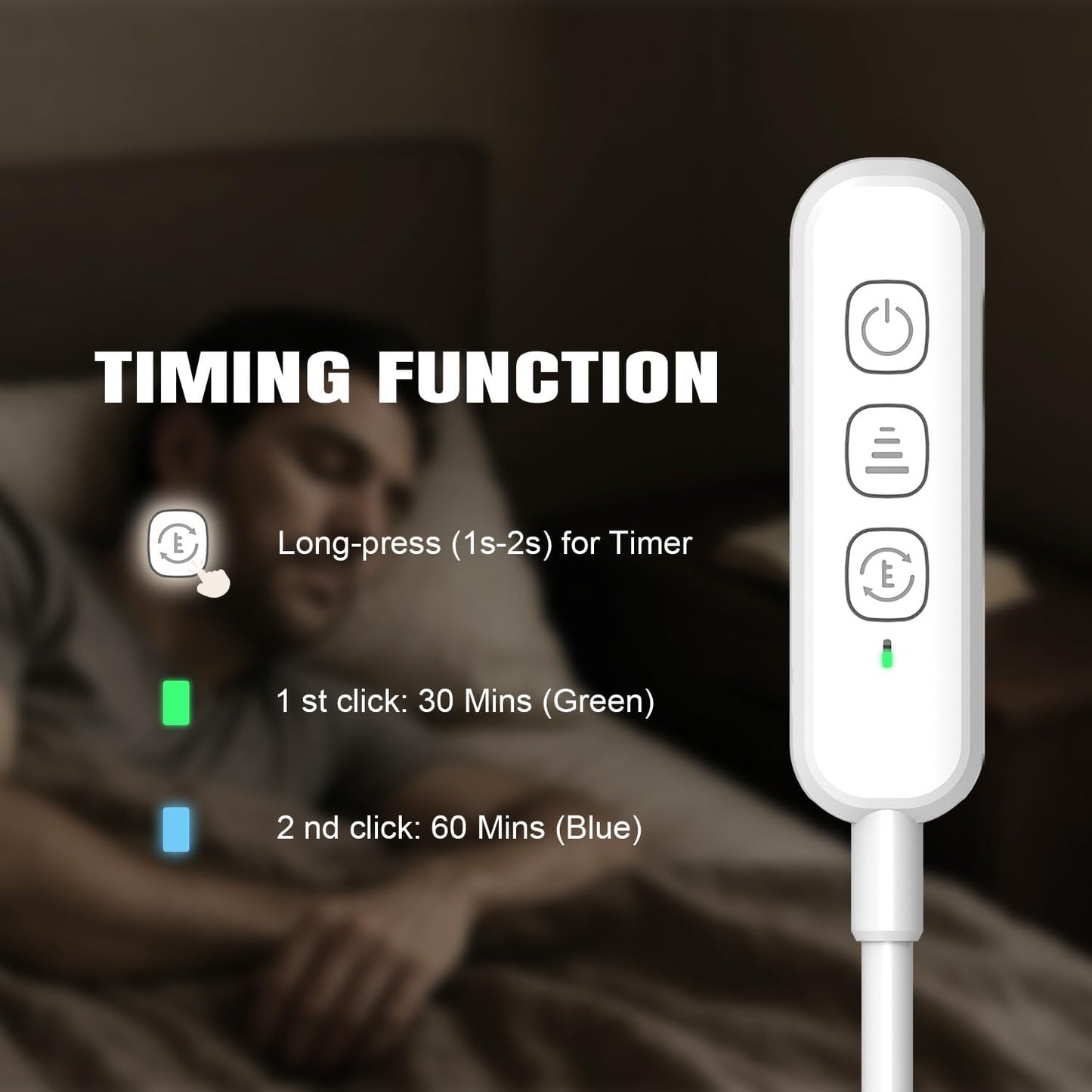 Rechargeable 20 LED Book Lights for Reading at Night - Energy Saving with Extended 60Hrs Runtime, 15-Level Stepless Dimming, Flexible Lightweight Clip on Light for Studying, Travel, White