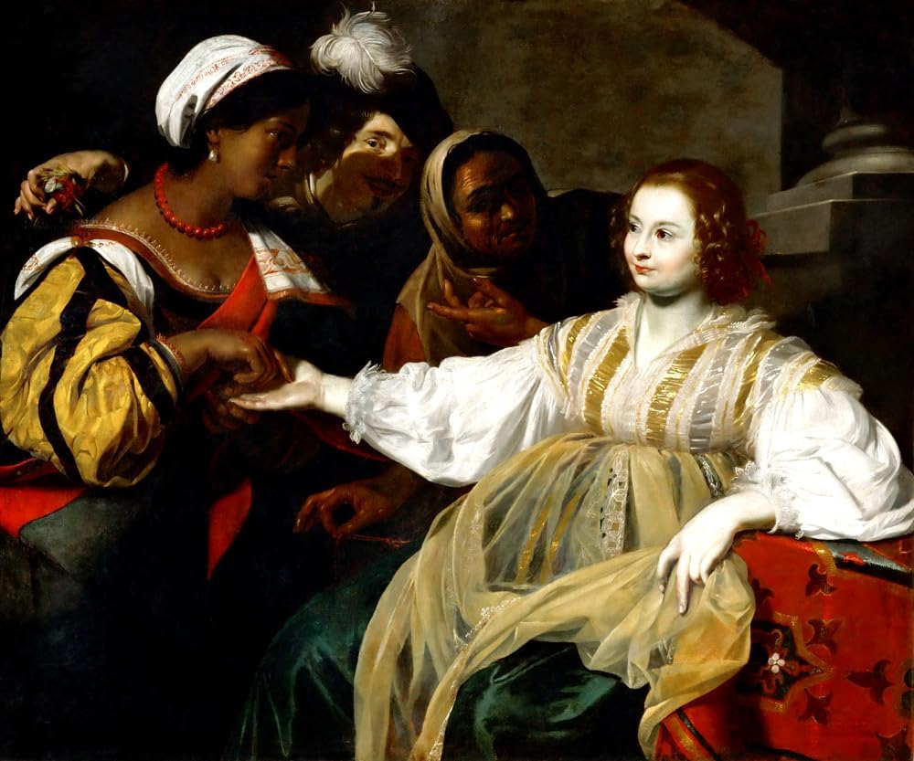 The Fortune Teller Palm Reading 1626 Painting By Nicolas Regnier 11"X14" Image Size on Matte Paper Fine Art Print Poster Shipped Rolled-up