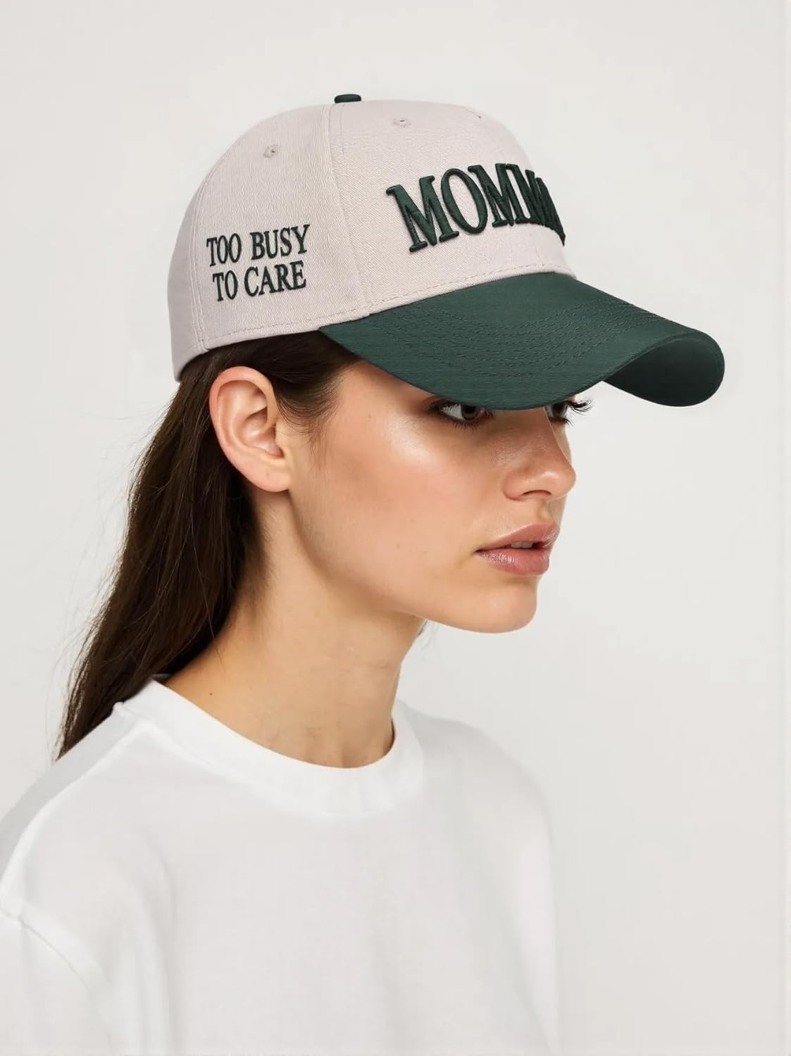 Women’s Mommin Trucker Hat – Vintage Two-Tone Ponytail Baseball Cap, Embroidered Adjustable Hat, Great Gift for Mom & Women