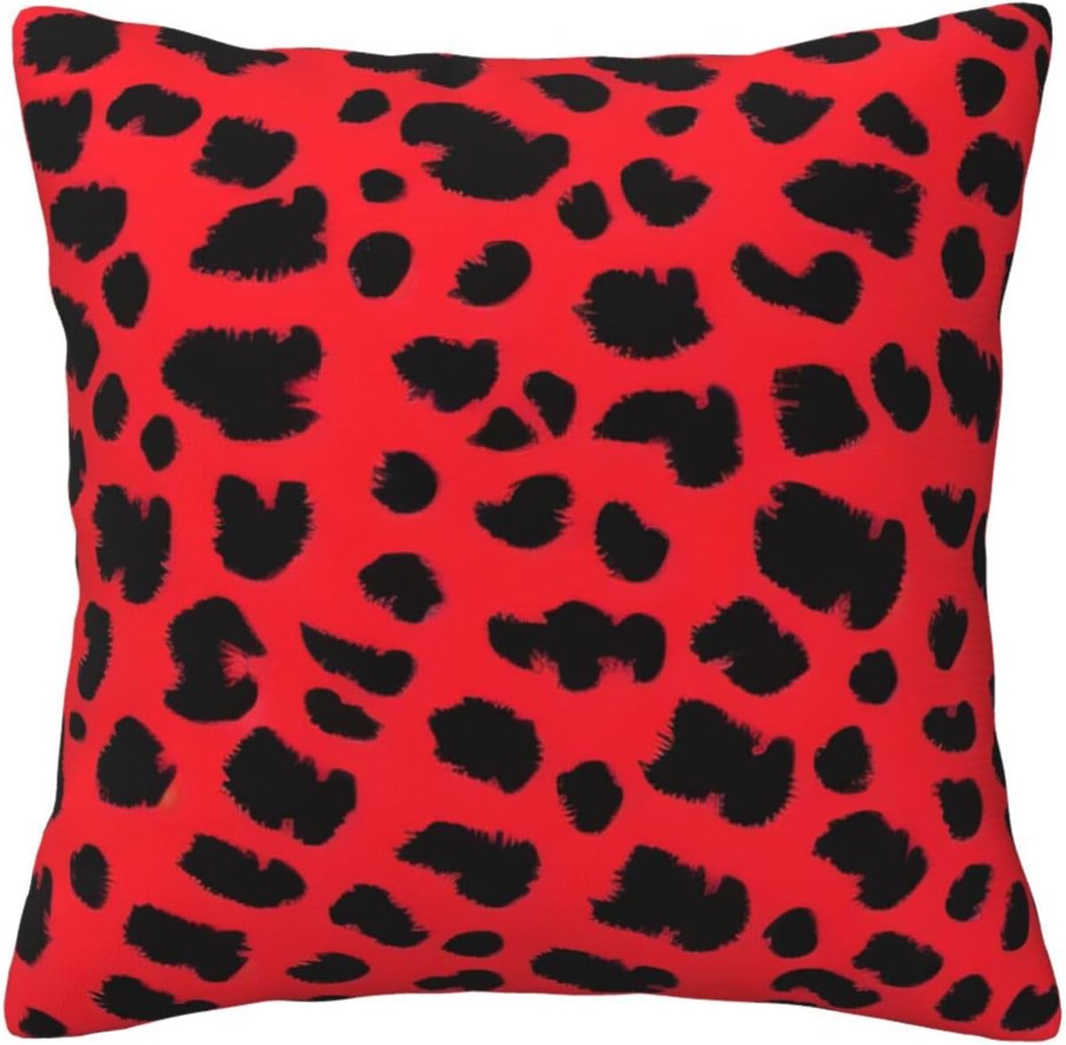 All-Season Square Pillow Covers 18"X18", Red Leopard, Decorative Throw Pillow Covers for Sofa Bed Couch, Hidden Zipper Cushion Cover, Square Lumbar & Accent Pillowcases for Home Decor