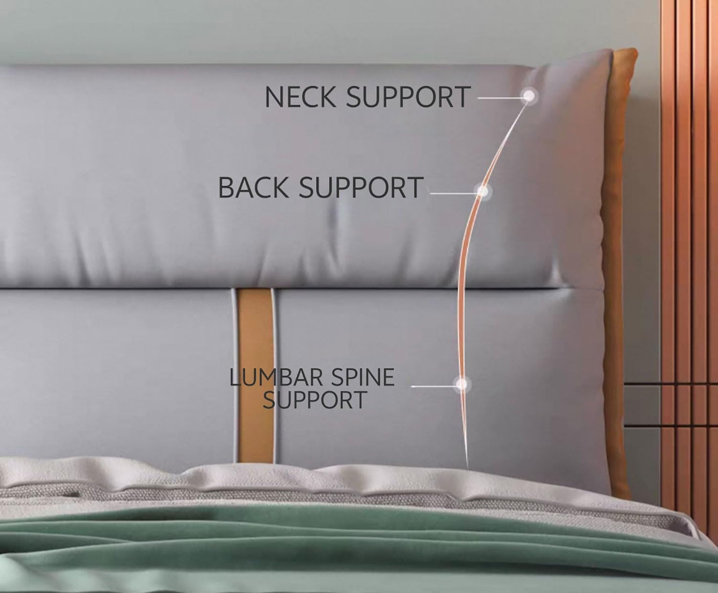Large Wedge Headboard Pillow Bed Bolster Headboard Backrest Lumbar Support Cushion for Reading and Playing Games in Bed with Removable Cover(Size:No headboard 71"/180cm,Color:Brown)
