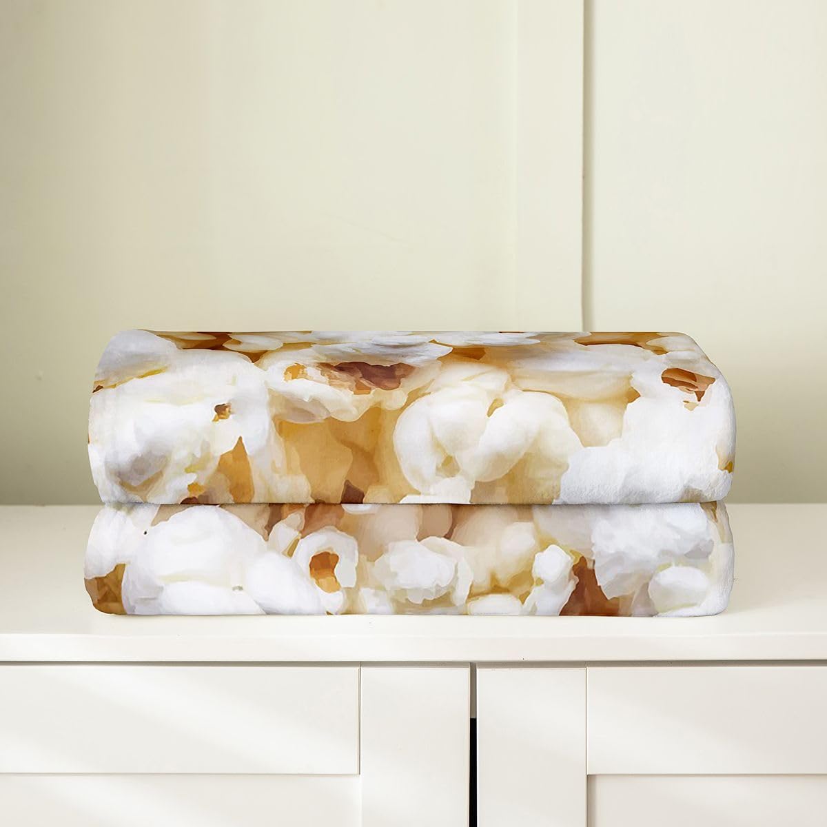 Erosebridal Popcorn Throw Blanket - 3D Pop Corn Fleece for Bedroom, Living Room, Movie Theme Decor - Luxury Soft Plush Cinema Food Snack Fuzzy Blanket, Throw Size