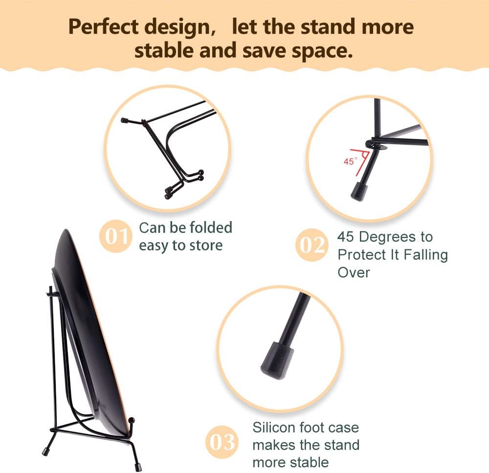 LIONWEI LIONWELI 4inch(2pack) Upgraded Anti-Slip Iron Plate Display Stand Black Easel Display Stand Photo Holder Stand,Displays Picture Frames, Decorative Plates, and Artworks